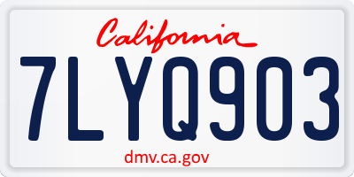 CA license plate 7LYQ903