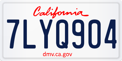 CA license plate 7LYQ904