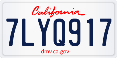 CA license plate 7LYQ917