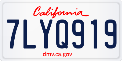 CA license plate 7LYQ919