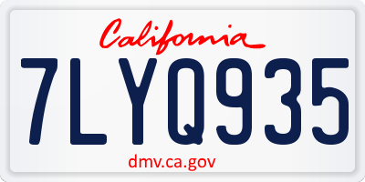 CA license plate 7LYQ935
