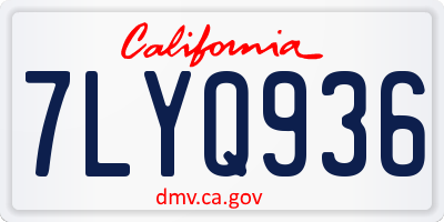 CA license plate 7LYQ936
