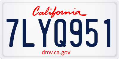 CA license plate 7LYQ951