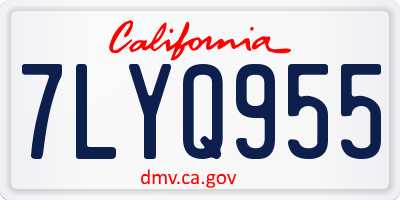 CA license plate 7LYQ955
