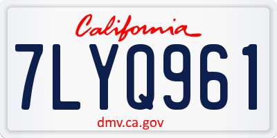 CA license plate 7LYQ961