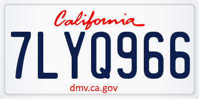 CA license plate 7LYQ966
