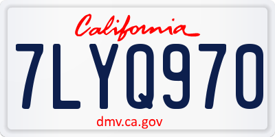 CA license plate 7LYQ970