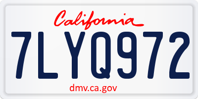CA license plate 7LYQ972