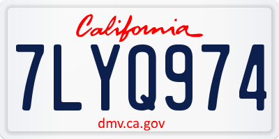 CA license plate 7LYQ974