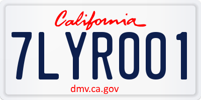 CA license plate 7LYR001