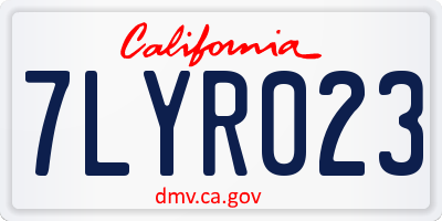 CA license plate 7LYR023