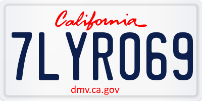 CA license plate 7LYR069