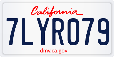 CA license plate 7LYR079