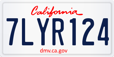 CA license plate 7LYR124