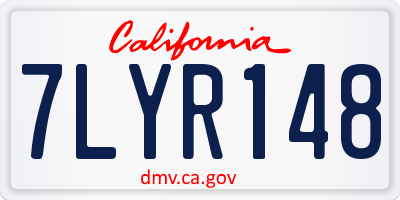CA license plate 7LYR148