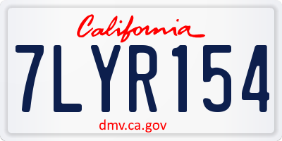 CA license plate 7LYR154