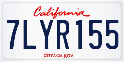 CA license plate 7LYR155