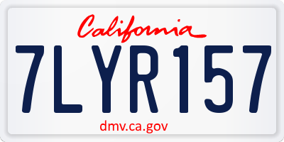 CA license plate 7LYR157