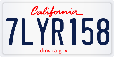 CA license plate 7LYR158