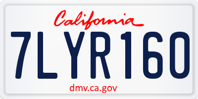 CA license plate 7LYR160