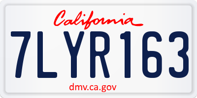 CA license plate 7LYR163
