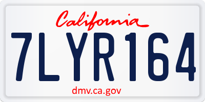 CA license plate 7LYR164
