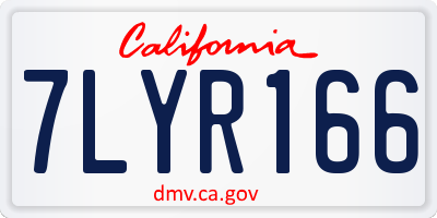 CA license plate 7LYR166