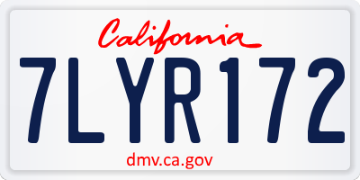 CA license plate 7LYR172