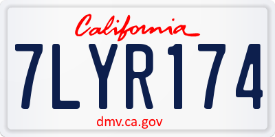 CA license plate 7LYR174