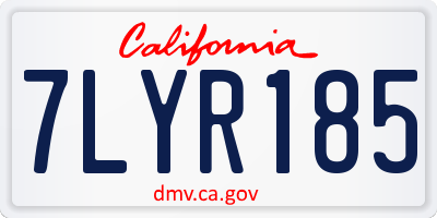 CA license plate 7LYR185