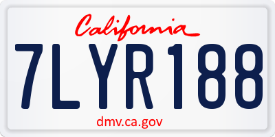 CA license plate 7LYR188