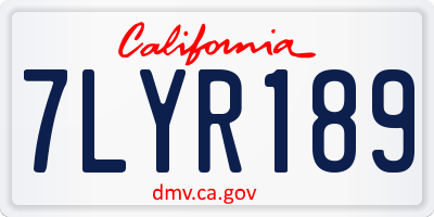 CA license plate 7LYR189