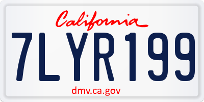 CA license plate 7LYR199