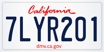CA license plate 7LYR201