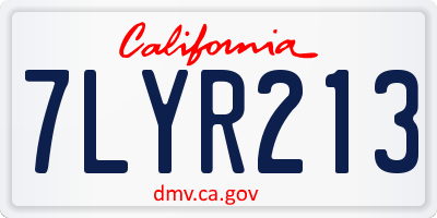 CA license plate 7LYR213