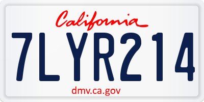 CA license plate 7LYR214