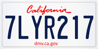 CA license plate 7LYR217