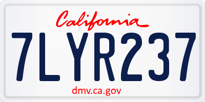 CA license plate 7LYR237