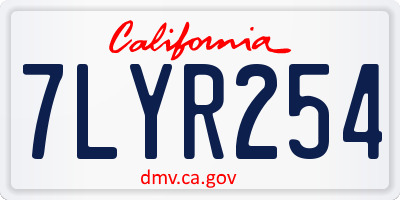 CA license plate 7LYR254