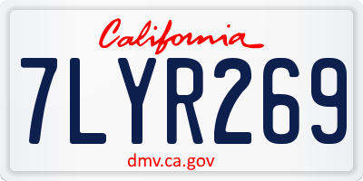 CA license plate 7LYR269