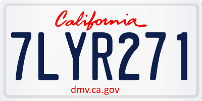 CA license plate 7LYR271