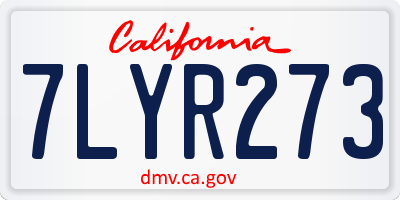 CA license plate 7LYR273