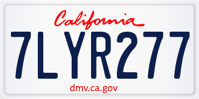 CA license plate 7LYR277