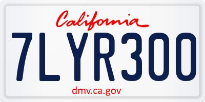 CA license plate 7LYR300