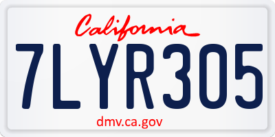 CA license plate 7LYR305