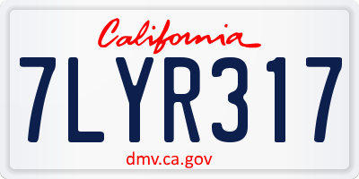 CA license plate 7LYR317