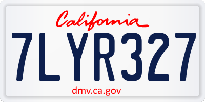 CA license plate 7LYR327