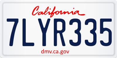 CA license plate 7LYR335