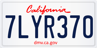 CA license plate 7LYR370
