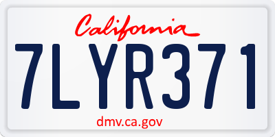 CA license plate 7LYR371